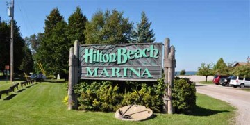 hilton beach marina sign