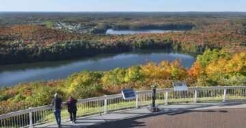 elliot lake fire tower lookout in fall