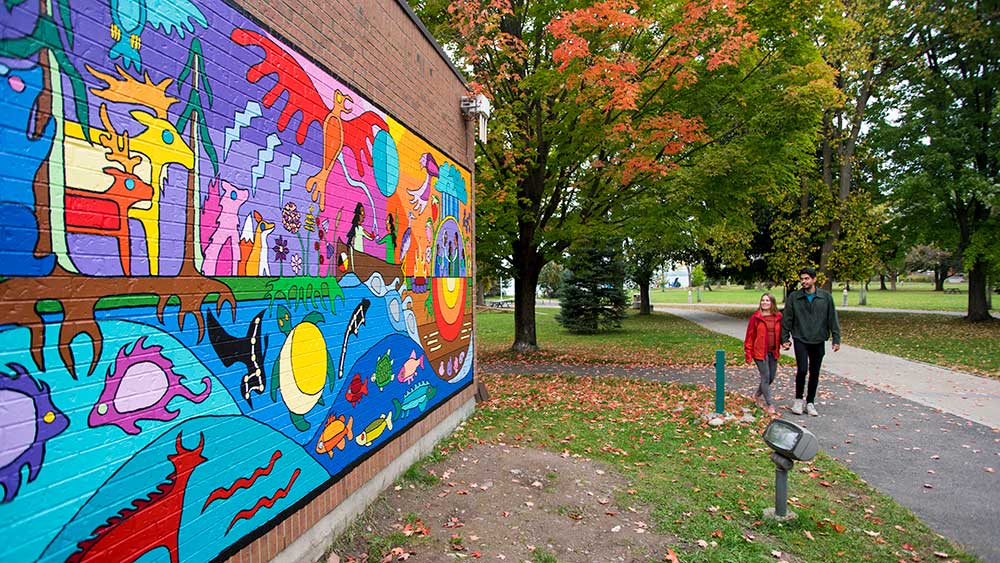 woodland art project mural