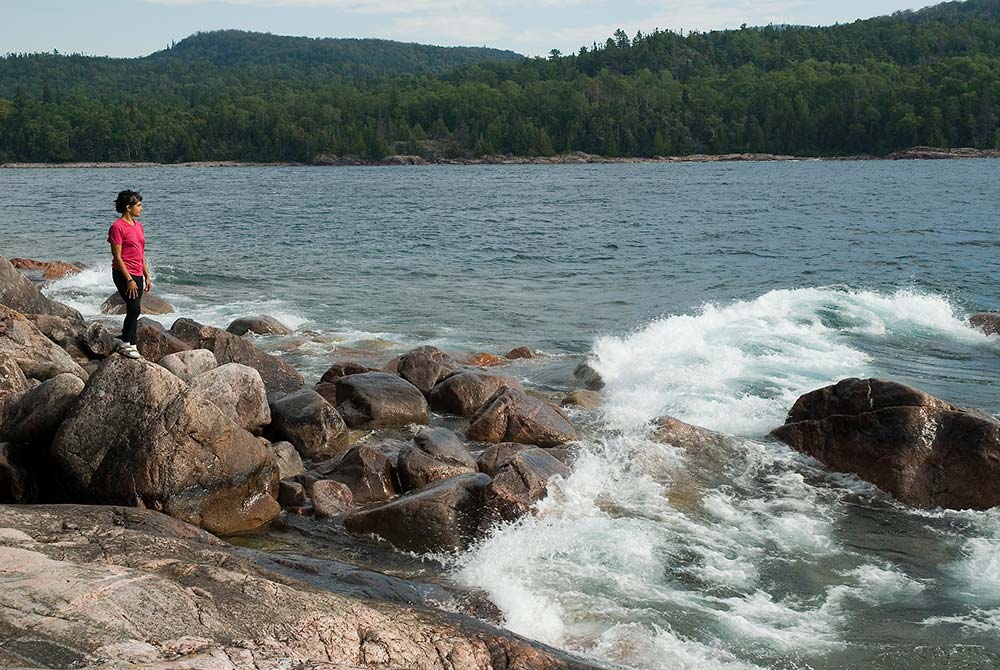waves crashing rocks
