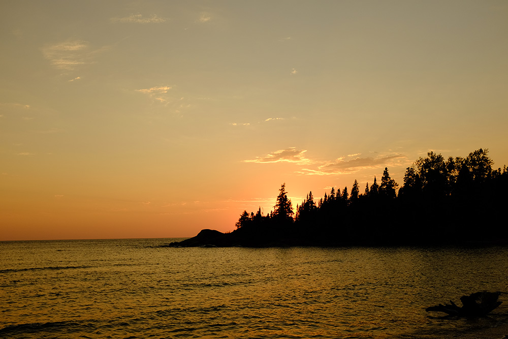 sunset over a lake