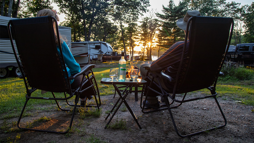 sunset campfire