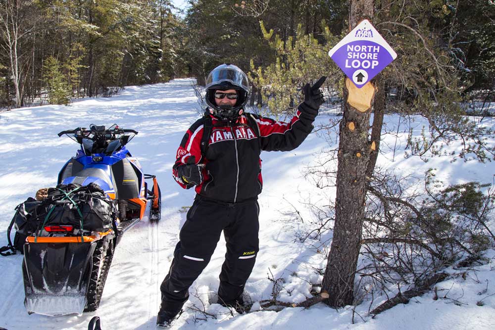 north shore loop snowmobile sign