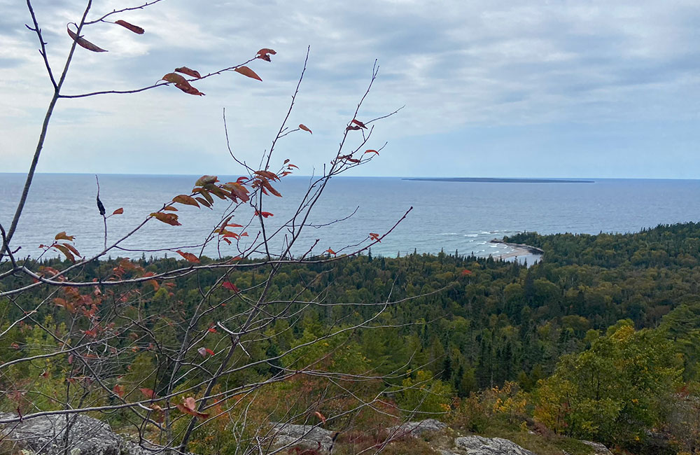 view of lake superior from orphan lake trail
