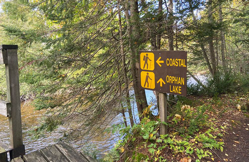 trail head coastal trail orphan lake trail