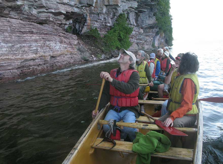 paddling lake superior rock cliff
