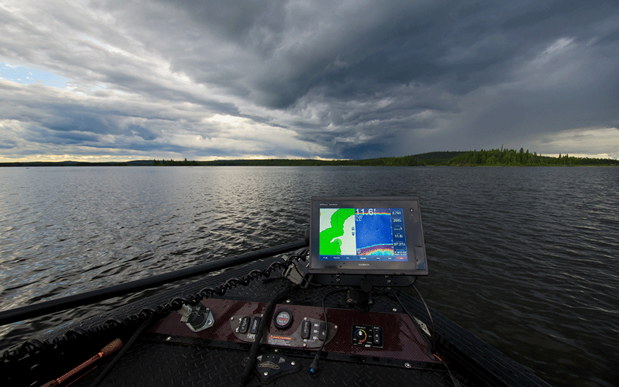 mapping the lake when fishing