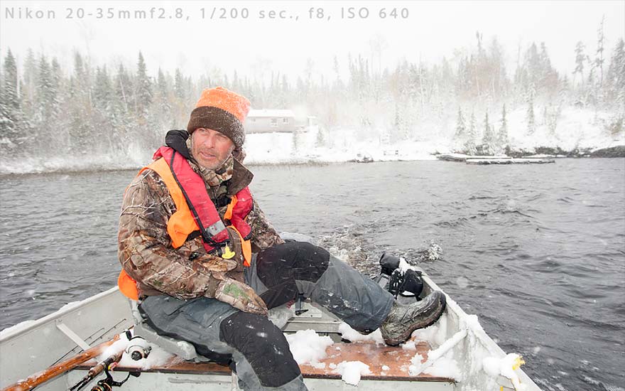 snowy day on the lake