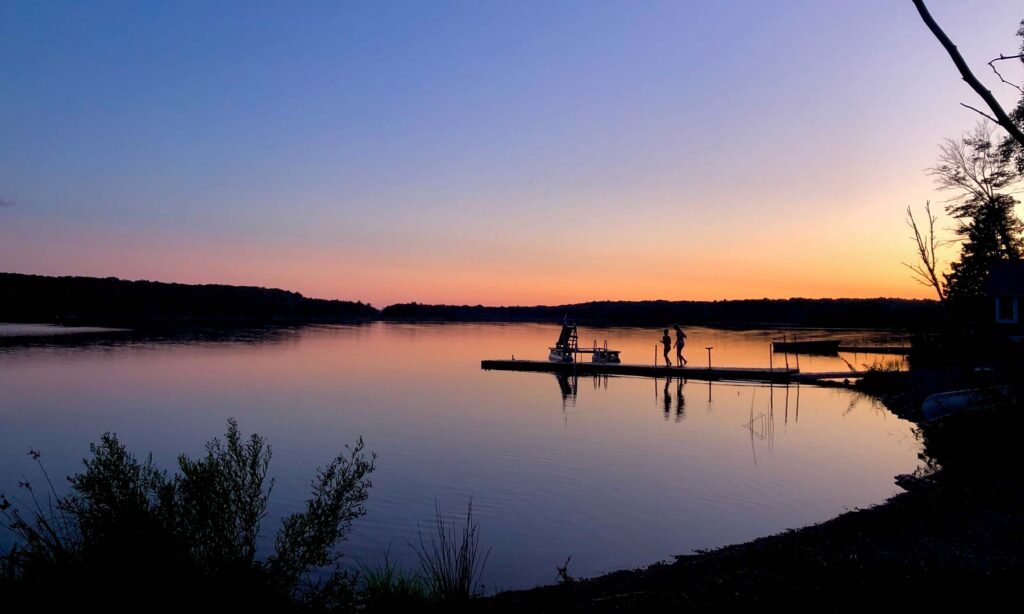 sunset on lake