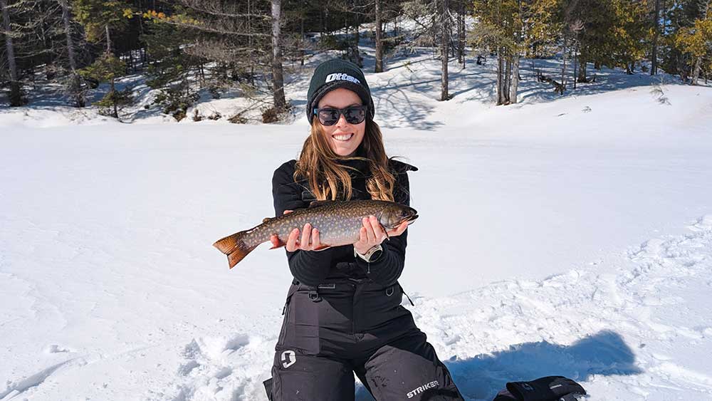 ice fishing brook trout ontario