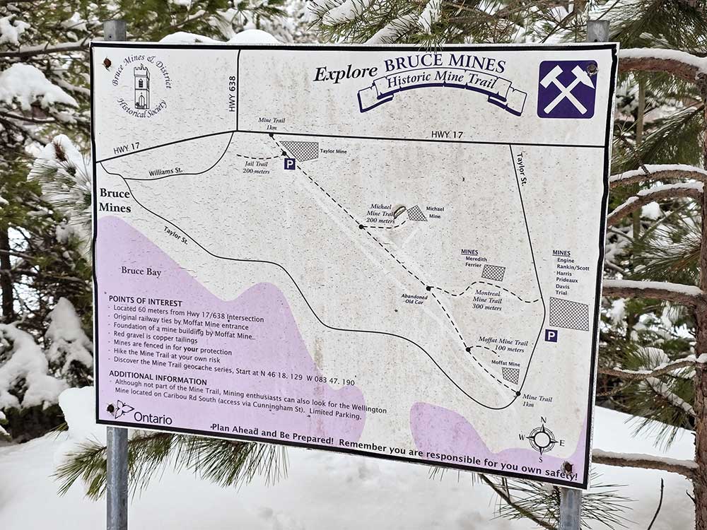 bruce mines historic mine trail map