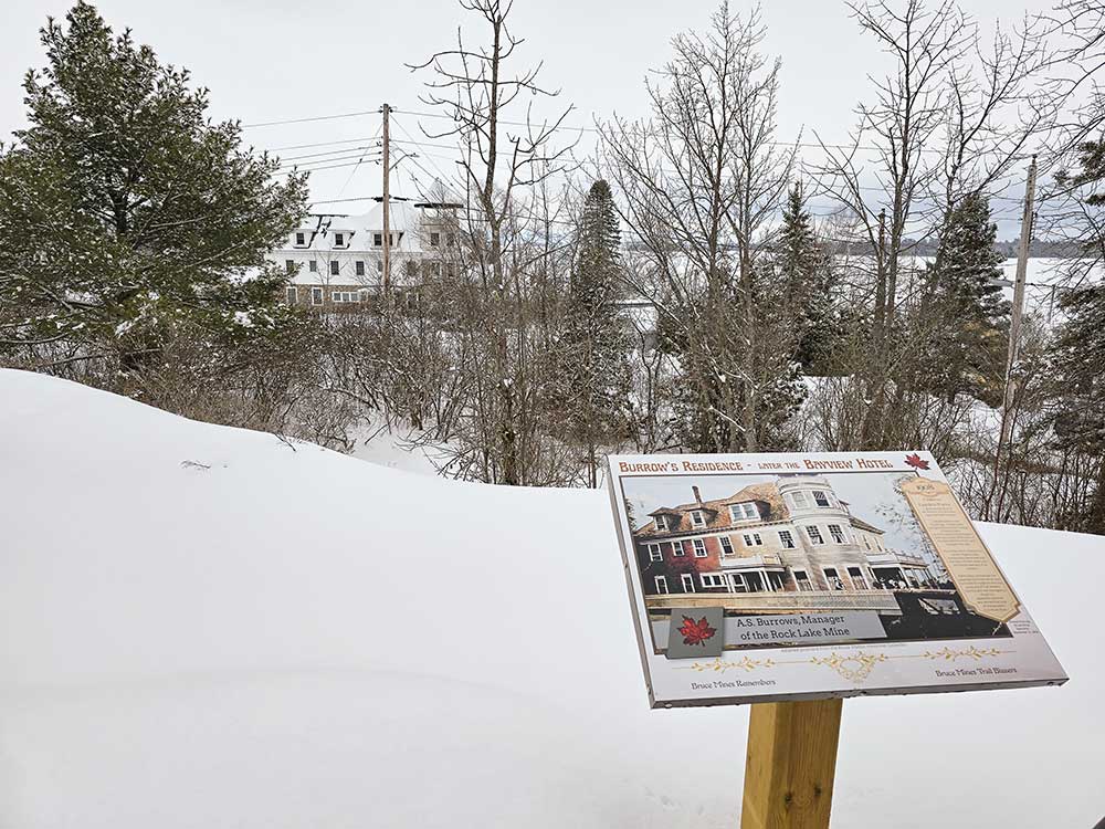 burrows residence sign bruce mines historic mine trail